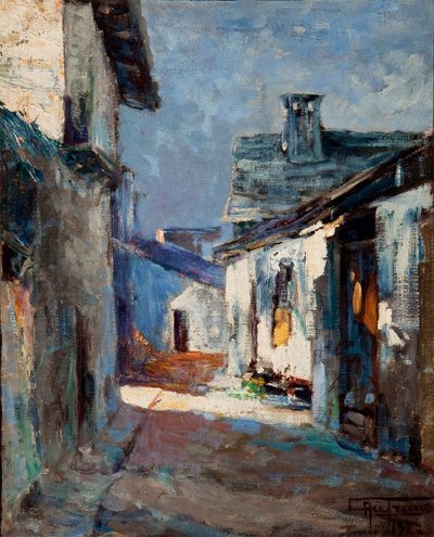 Velhas casas Paisagem von Antonio Parreiras